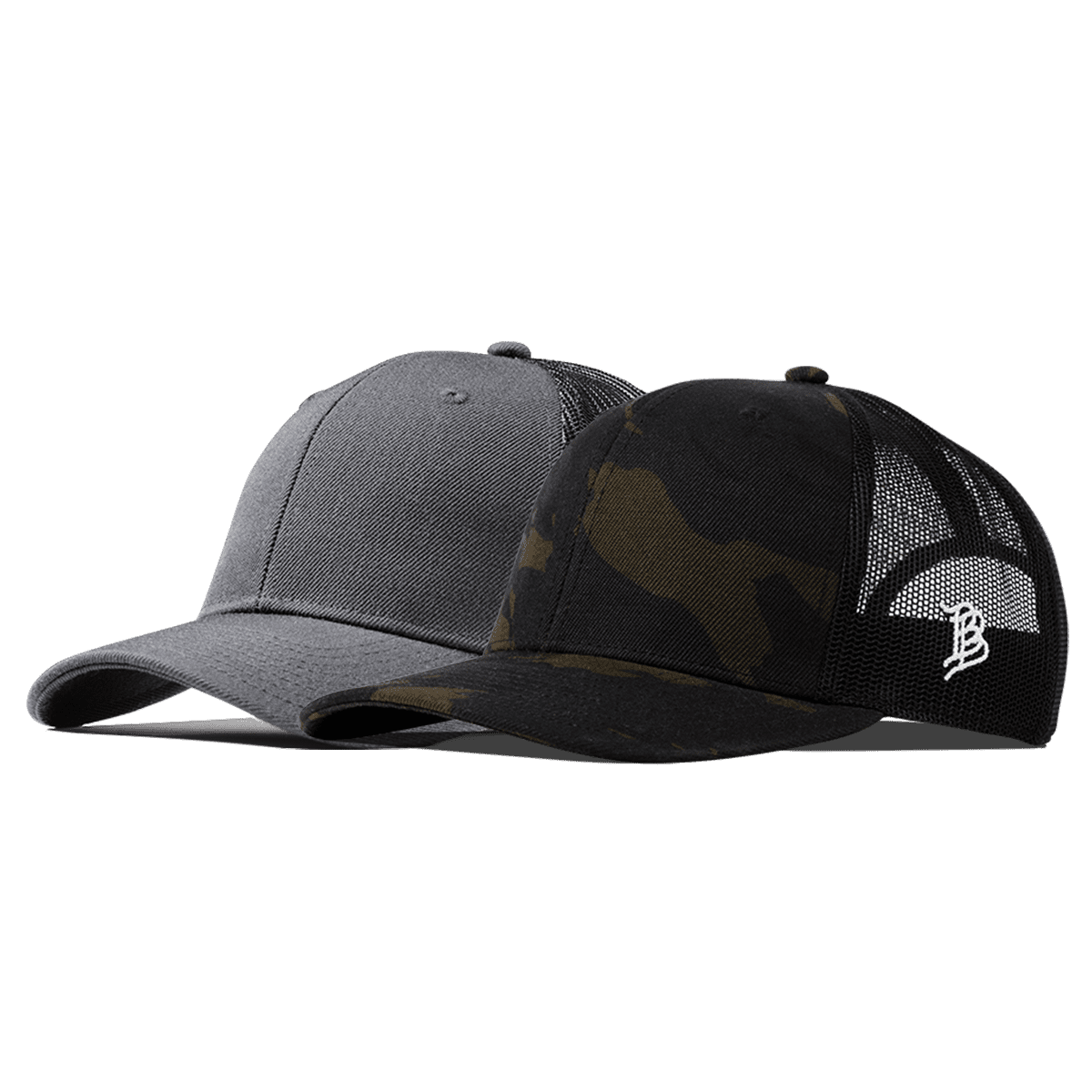 Bare Curved Trucker 2-Pack Midnight Camo + Charcoal