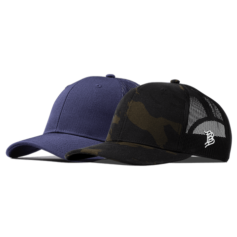 Bare Curved Trucker 2-Pack Midnight Camo + Navy