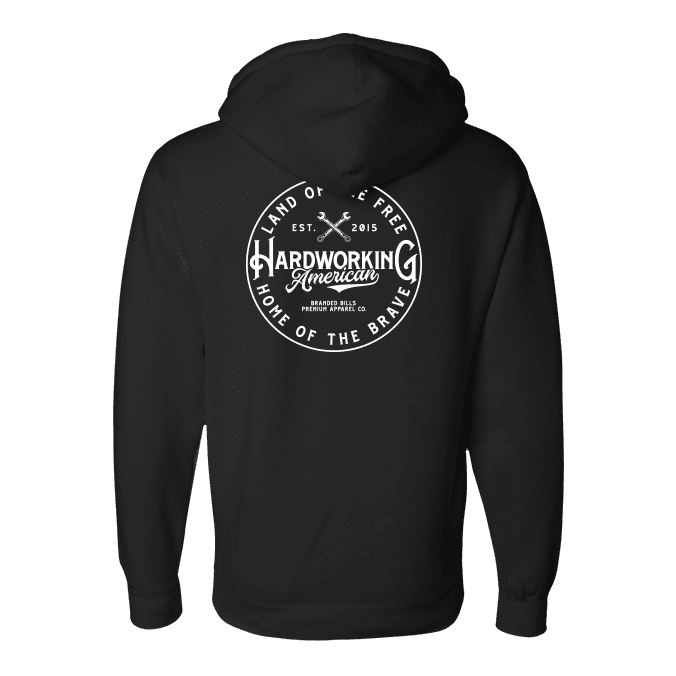 Hardworking Hoodie Back Black | hover: