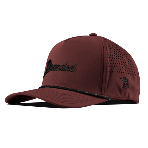 Branded Curved 5 Panel Performance (Black Script) Maroon/Black