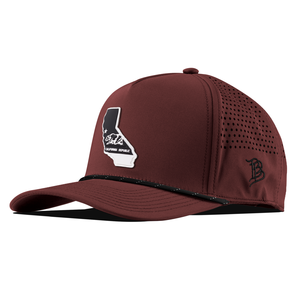 California Vintage Curved 5 Panel Performance Maroon/Black