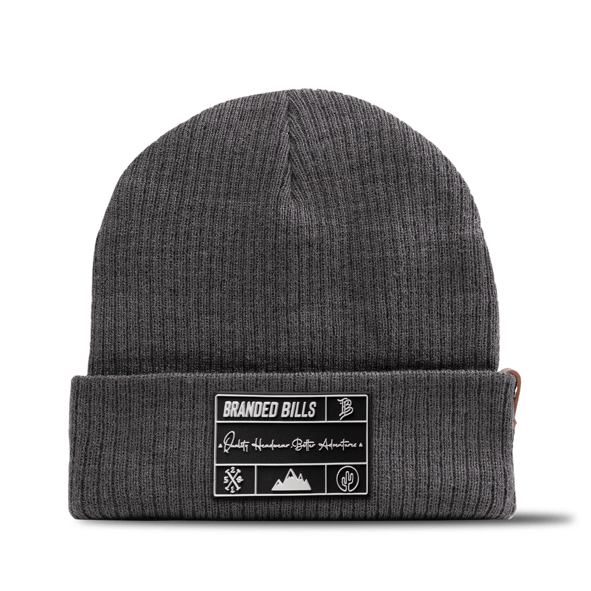 Branded Team Logo PVC Essential Beanie Charcoal