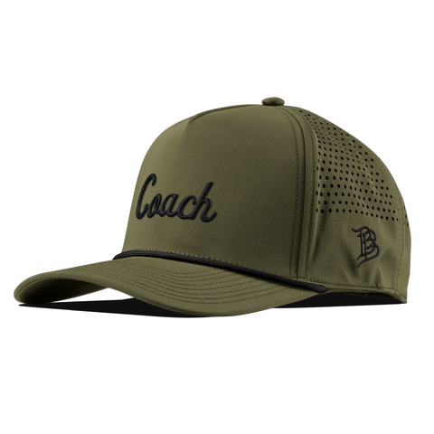 Coach Curved 5 Panel Performance (Black Script) Loden/Black