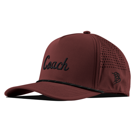 Coach Curved 5 Panel Performance (Black Script) Maroon/Black