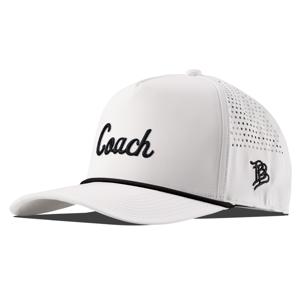 Coach Curved 5 Panel Performance (Black Script) White/Black