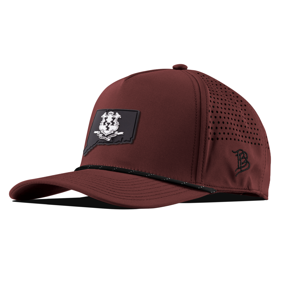 Connecticut Vintage Curved 5 Panel Performance Maroon/Black