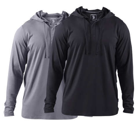 Cortaro™ Long Sleeve Tee 2-Pack Gray + Black
