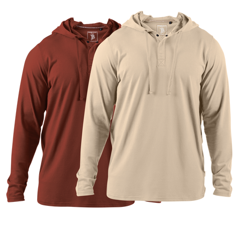 Cortaro™ Hooded Henley 2-Pack Sedona + Sand