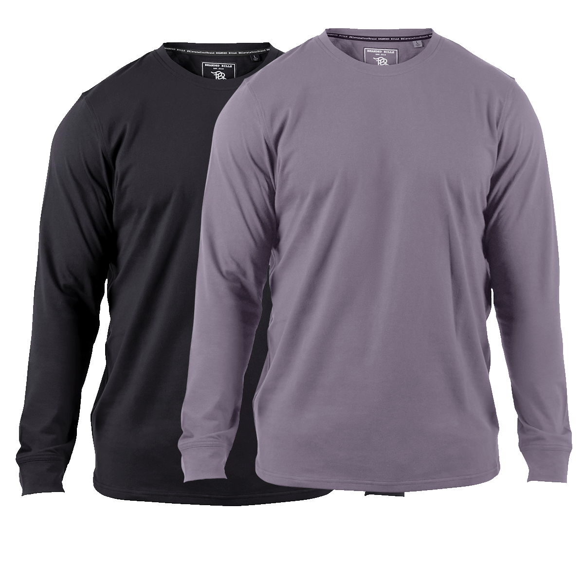 Cortaro™ Long Sleeve Tee 2-Pack Black + Light Purple