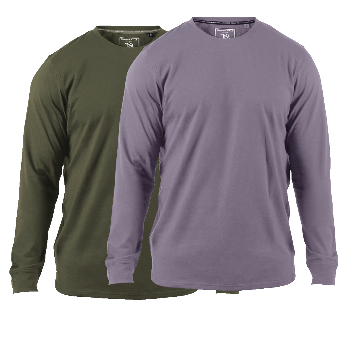 Cortaro™ Long Sleeve Tee 2-Pack Loden + Light Purple
