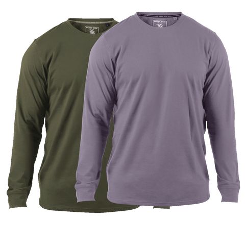 Cortaro™ Long Sleeve Tee 2-Pack Loden + Light Purple