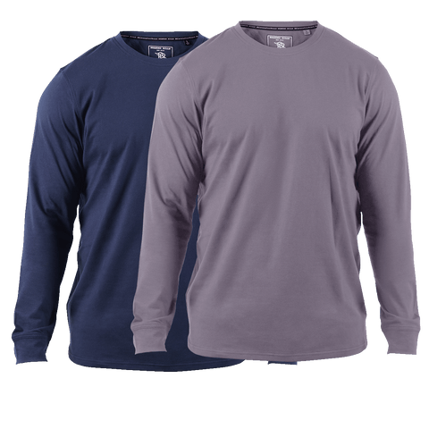 Cortaro™ Long Sleeve Tee 2-Pack Navy + Light Purple