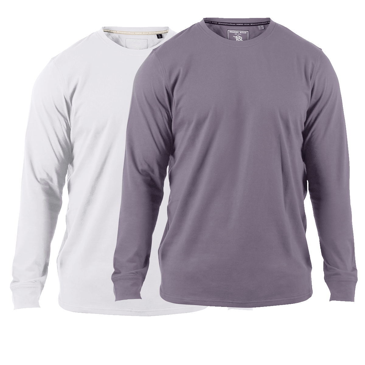 Cortaro™ Long Sleeve Tee 2-Pack White + Light Purple