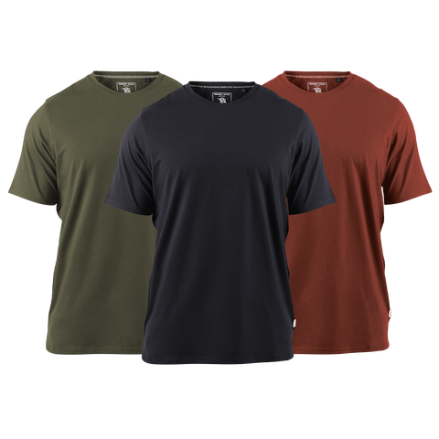 Cortaro Tee 3-Pack Loden + Black + Sedona