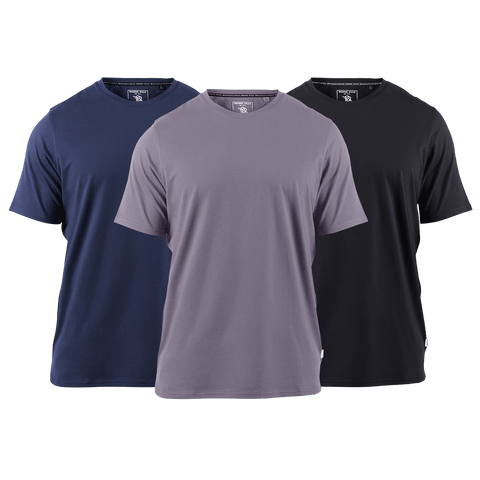 Cortaro™ Tee 3-Pack Navy + Black + Light Purple