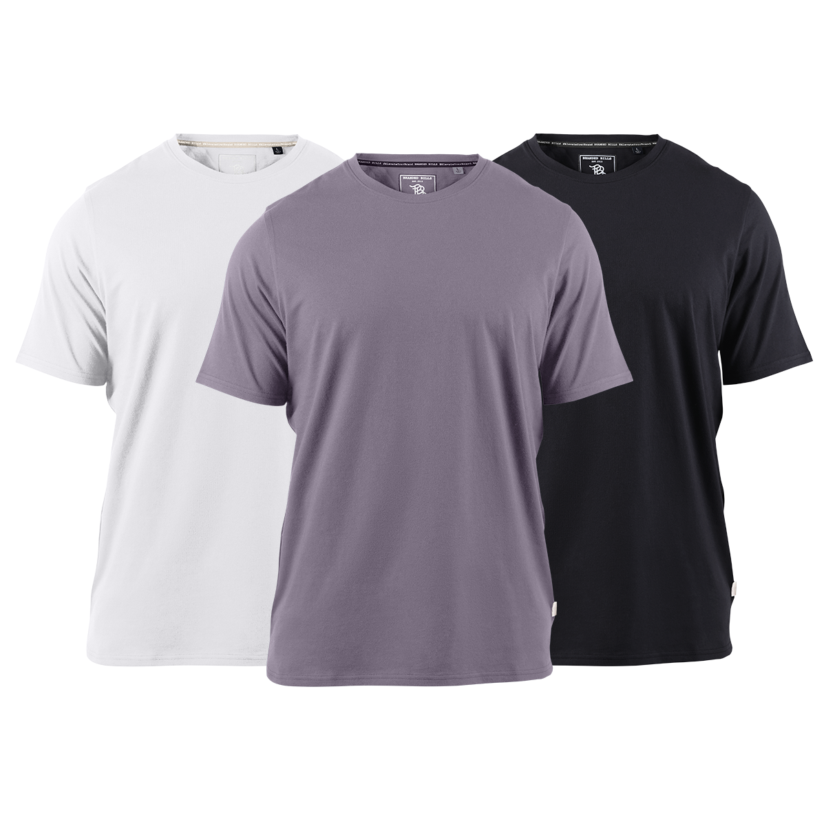 Cortaro™ Tee 3-Pack Black + White + Light Purple