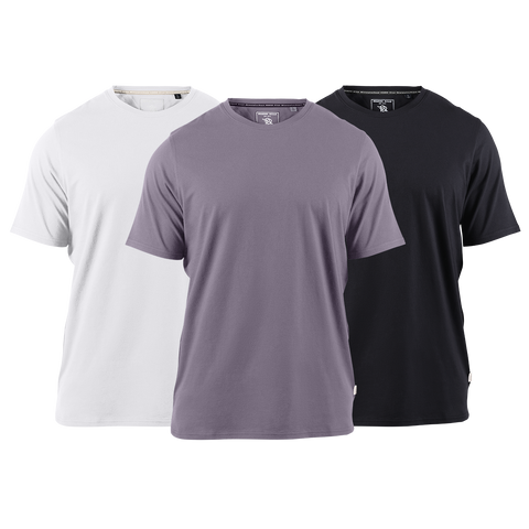 Cortaro™ Tee 3-Pack Black + White + Light Purple