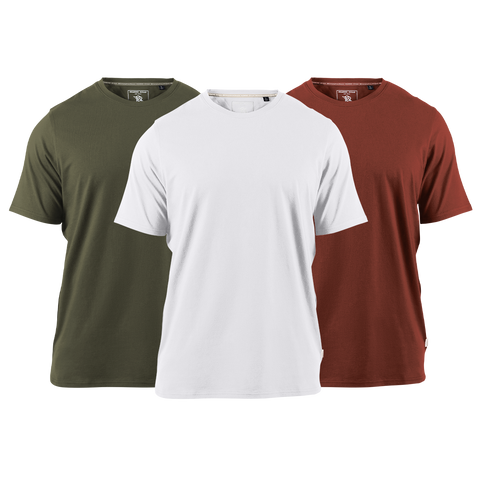 Cortaro Tee 3-Pack Loden + White + Sedona