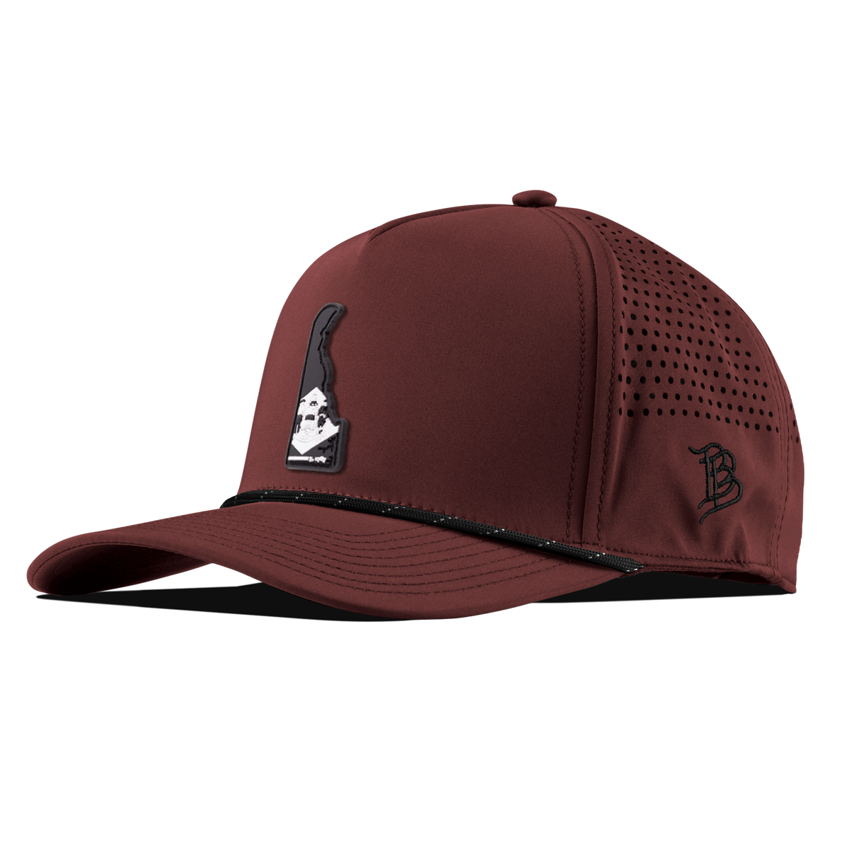 Delaware Vintage Curved 5 Panel Performance Maroon/Black