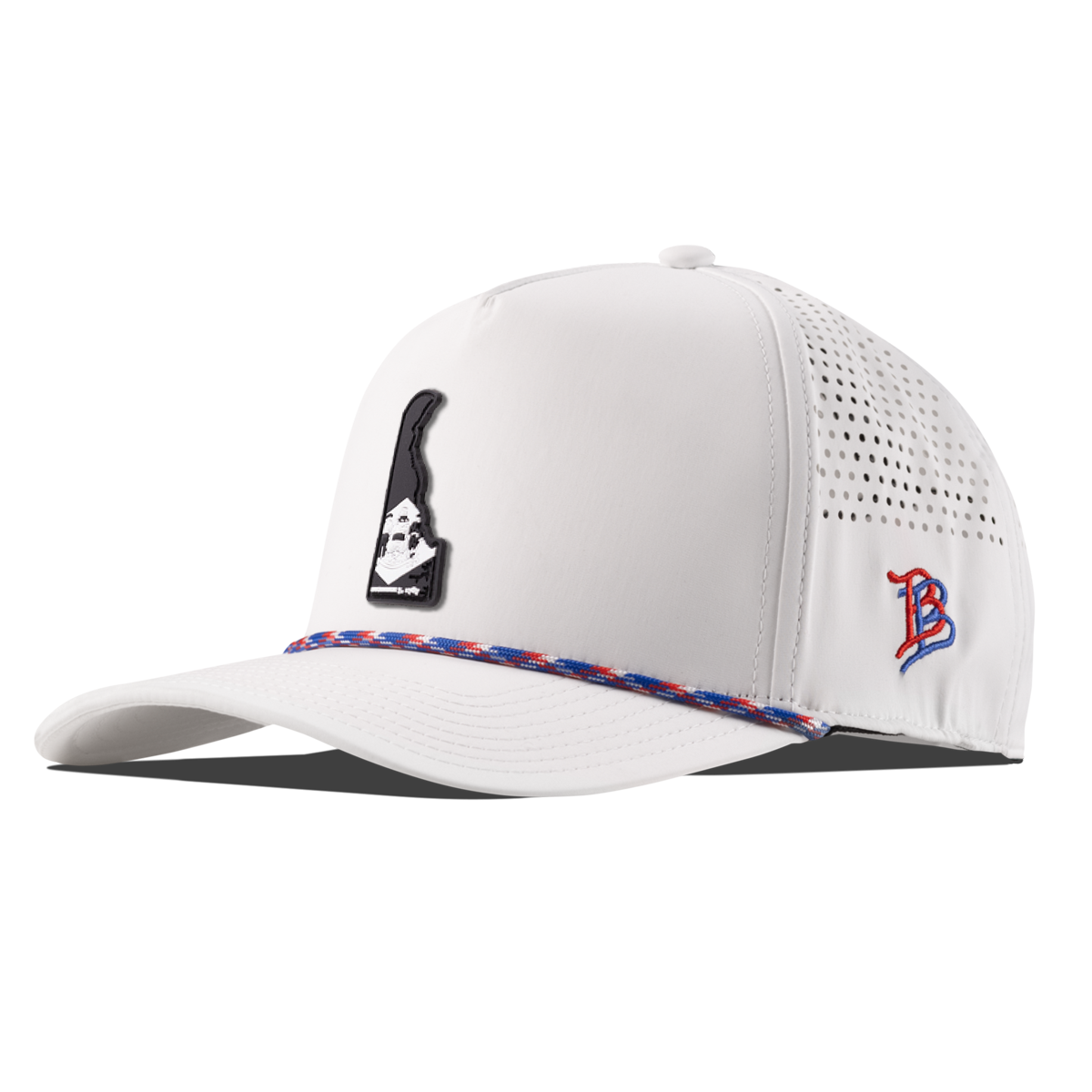 Delaware Vintage Curved 5 Panel Performance White + RWB