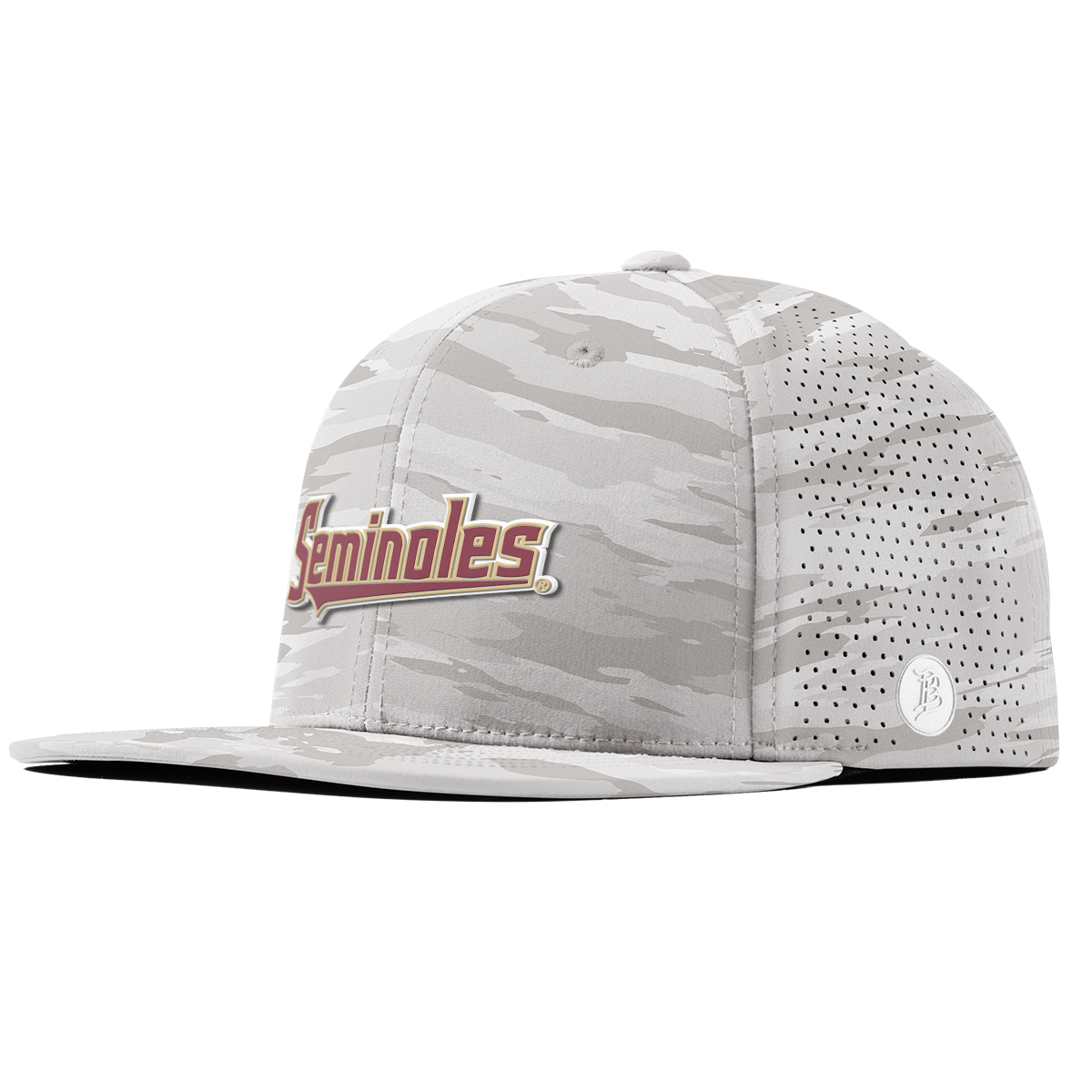 Florida State University "FSU Seminoles Block" Flat Elite Arctic Camo