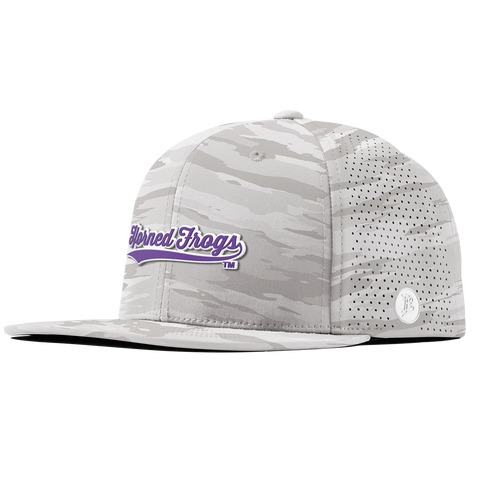 Texas Christian University "TCU Horned Frogs Scripts" Flat Elite Arctic Camo