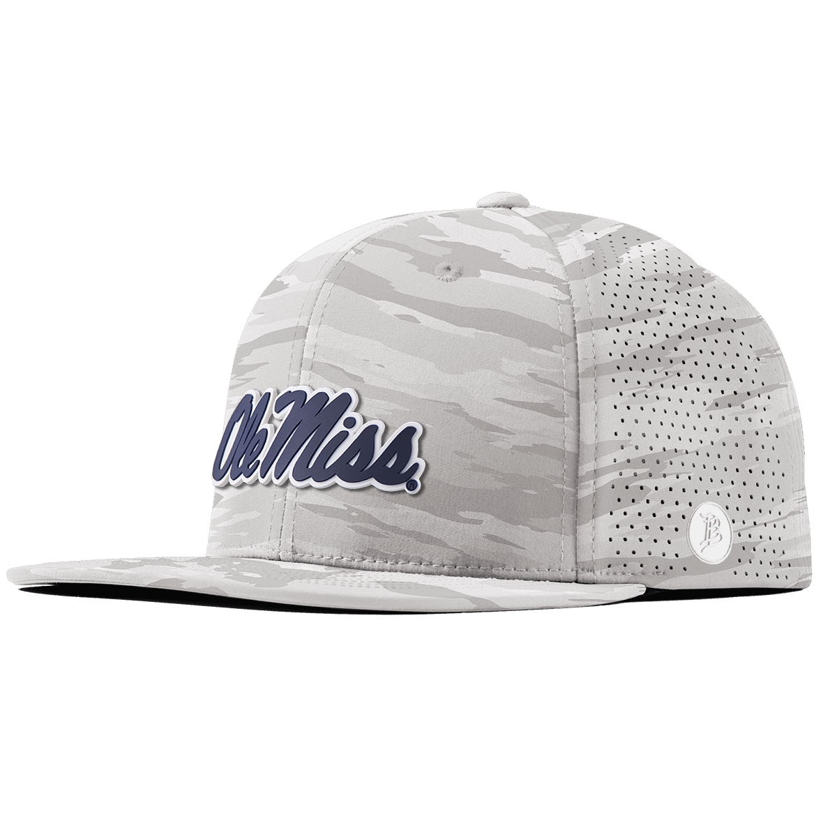 University of Mississippi "Ole Miss Navy Script" Flat Elite Arctic Camo