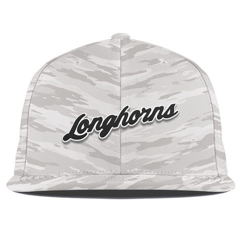 University of Texas "Vintage Texas Longhorn Script" Flat Elite Arctic Camo