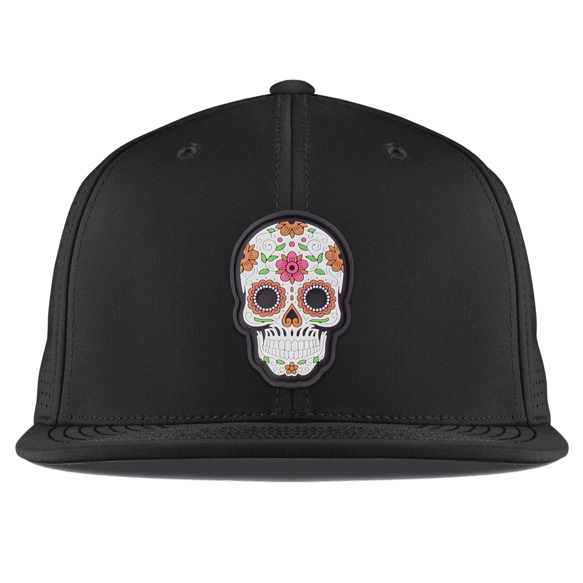 Flower Skull PVC Flat Elite Black