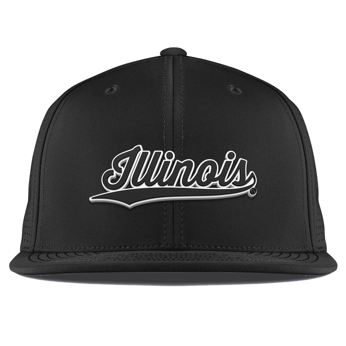 University of Illinois "Vintage Illinois Script" Flat Elite Black