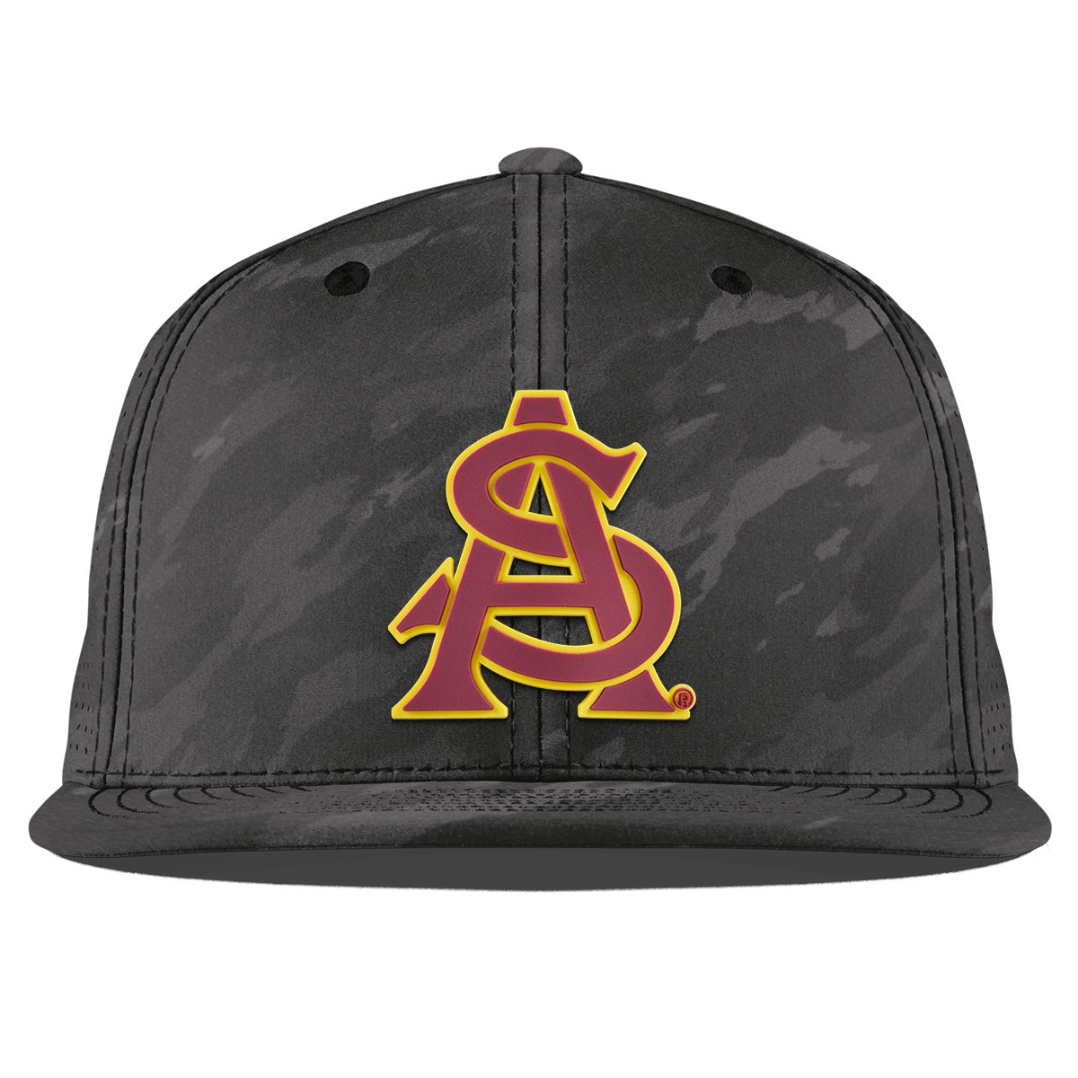 Arizona State University "ASU Baseball and Gold" Flat Elite Charcoal Camo