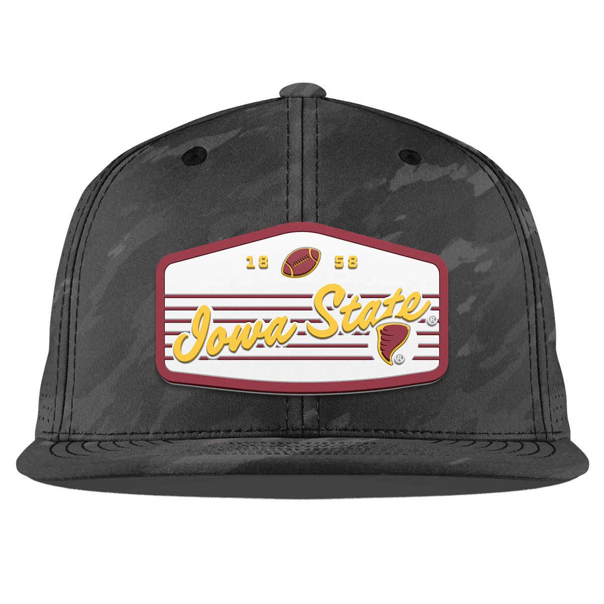 Iowa State University "Cyclones Football" Flat Elite Charcoal Camo