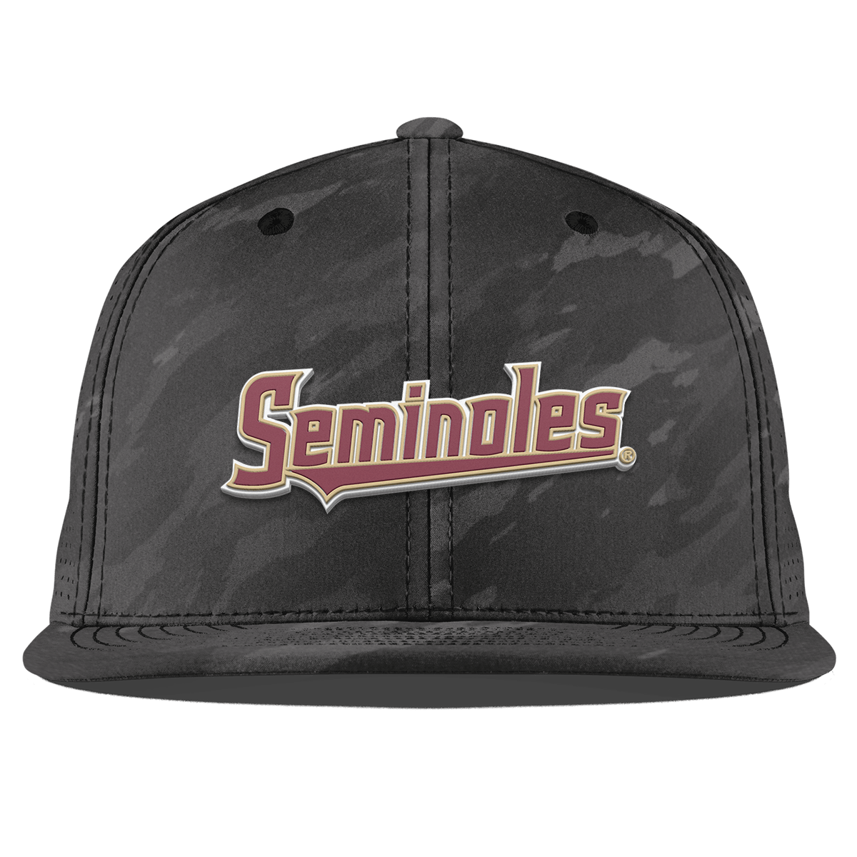 Florida State University "FSU Seminoles Block" Flat Elite Charcoal Camo