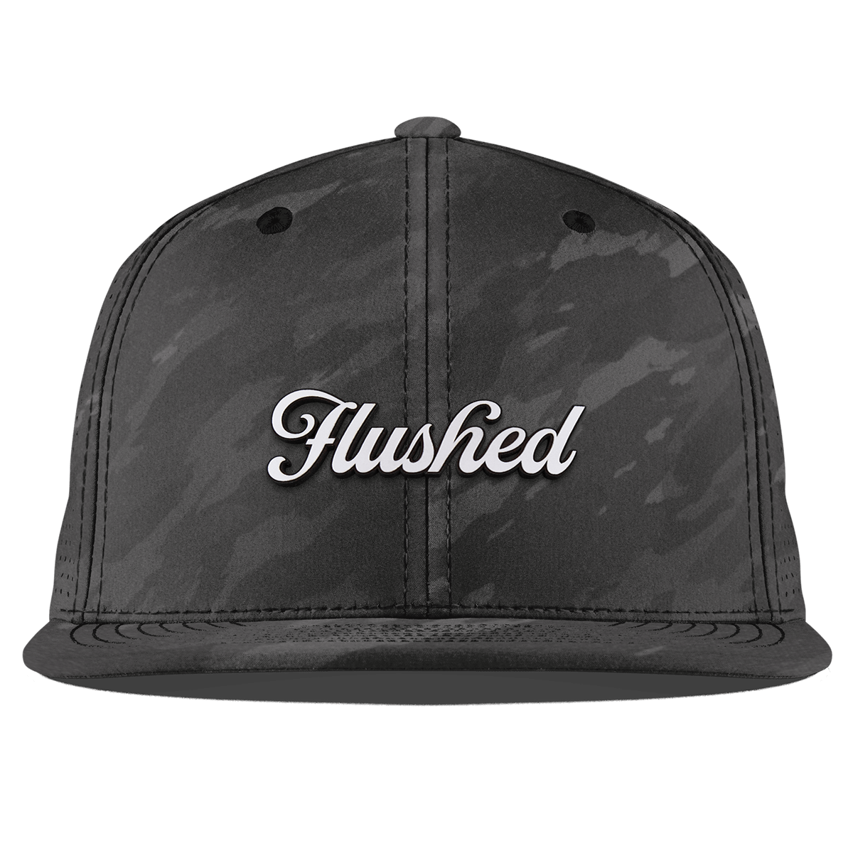 Flushed Script Flat Elite Charcoal Camo