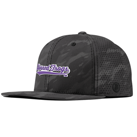 Texas Christian University "TCU Horned Frogs Scripts" Flat Elite Charcoal Camo