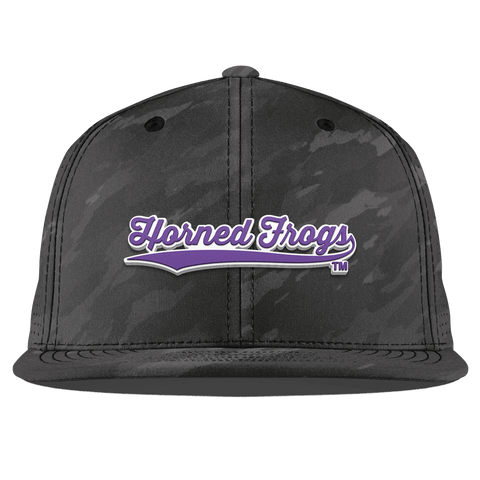 Texas Christian University "TCU Horned Frogs Scripts" Flat Elite Charcoal Camo