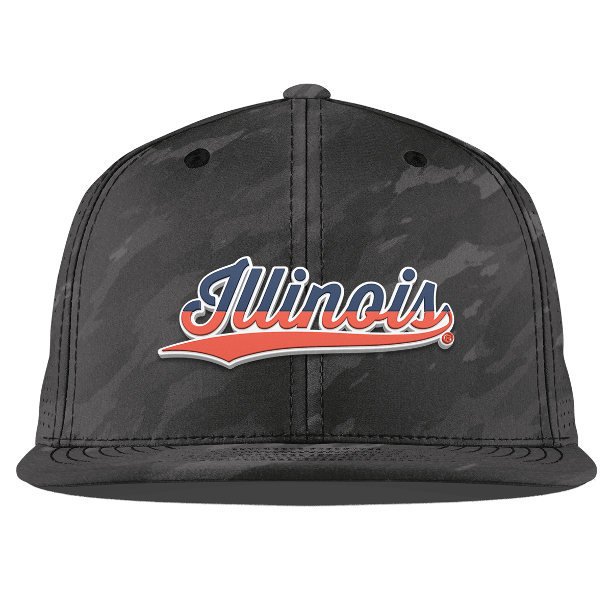University of Illinois "Illinois Script" Flat Elite Charcoal Camo