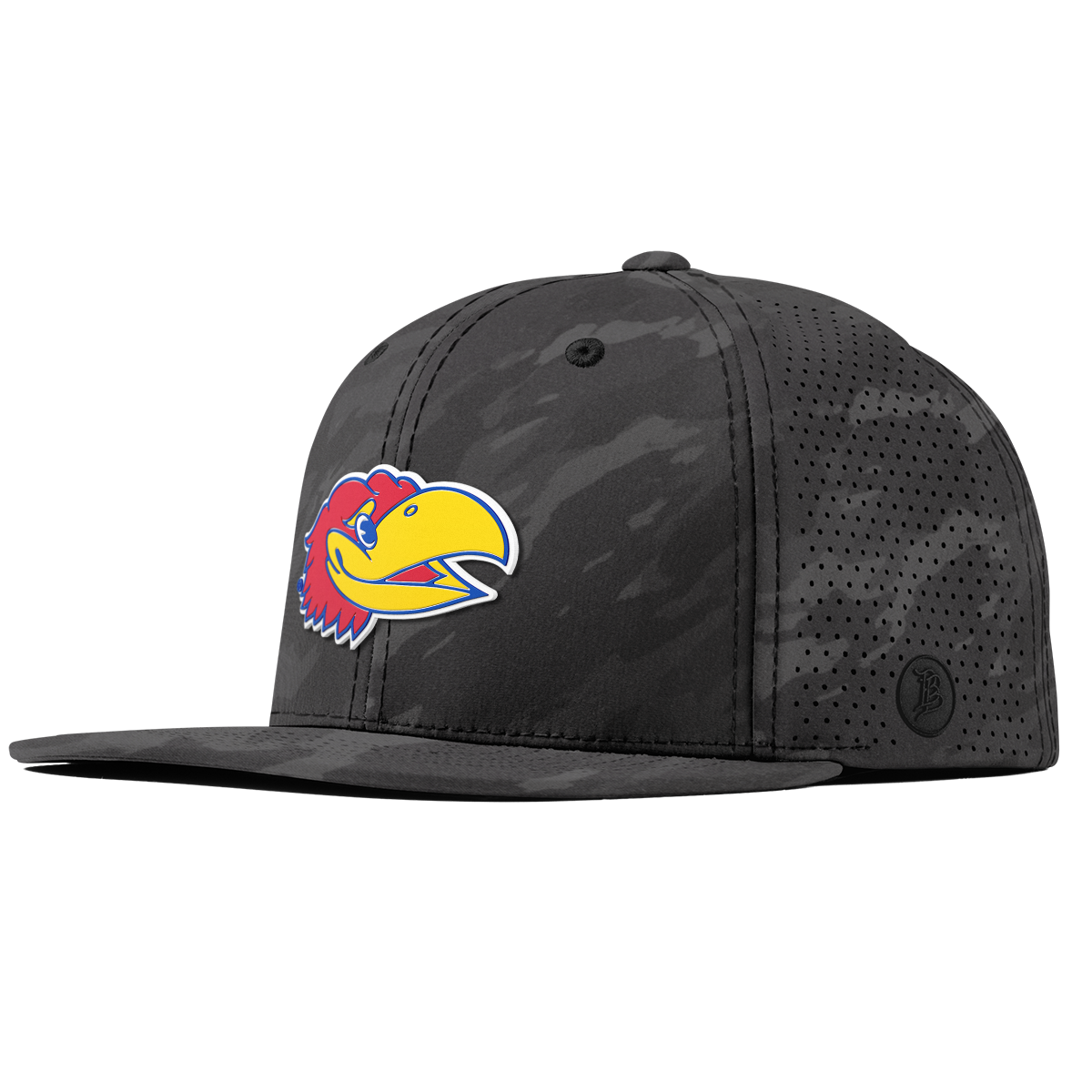 University of Kansas "KU Big Jay" Flat Elite Charcoal Camo