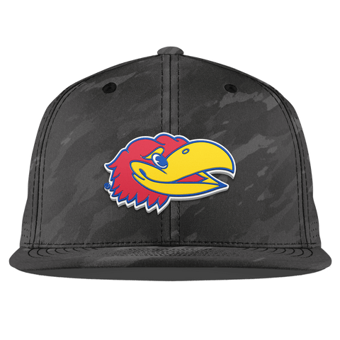 University of Kansas "KU Big Jay" Flat Elite Charcoal Camo