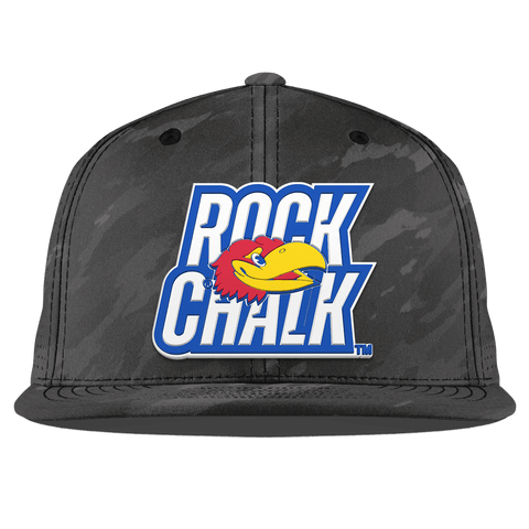 University of Kansas "Kansas Rock Chalk Block" Flat Elite Charcoal Camo