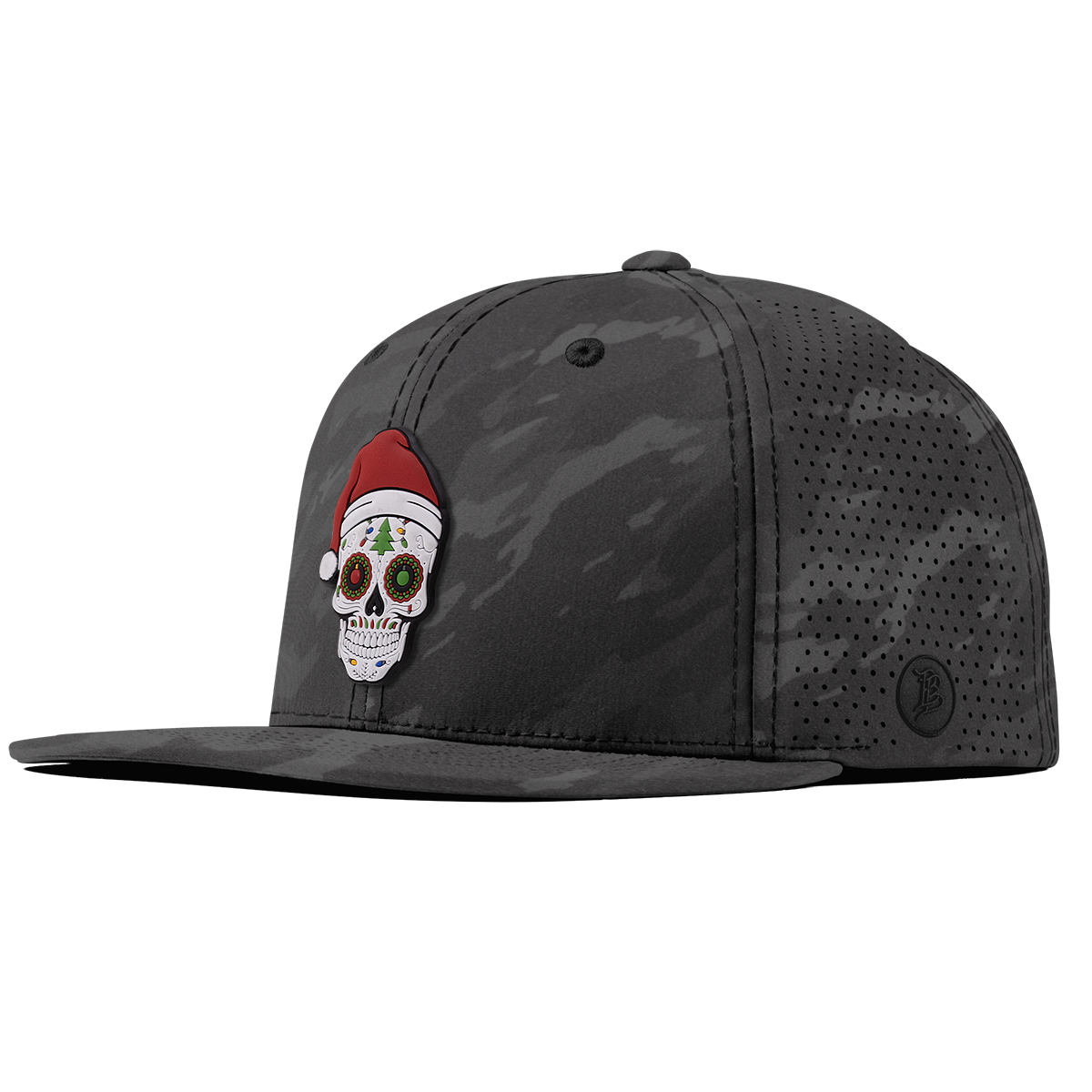 Santa Skull PVC Flat Elite Charcoal Camo