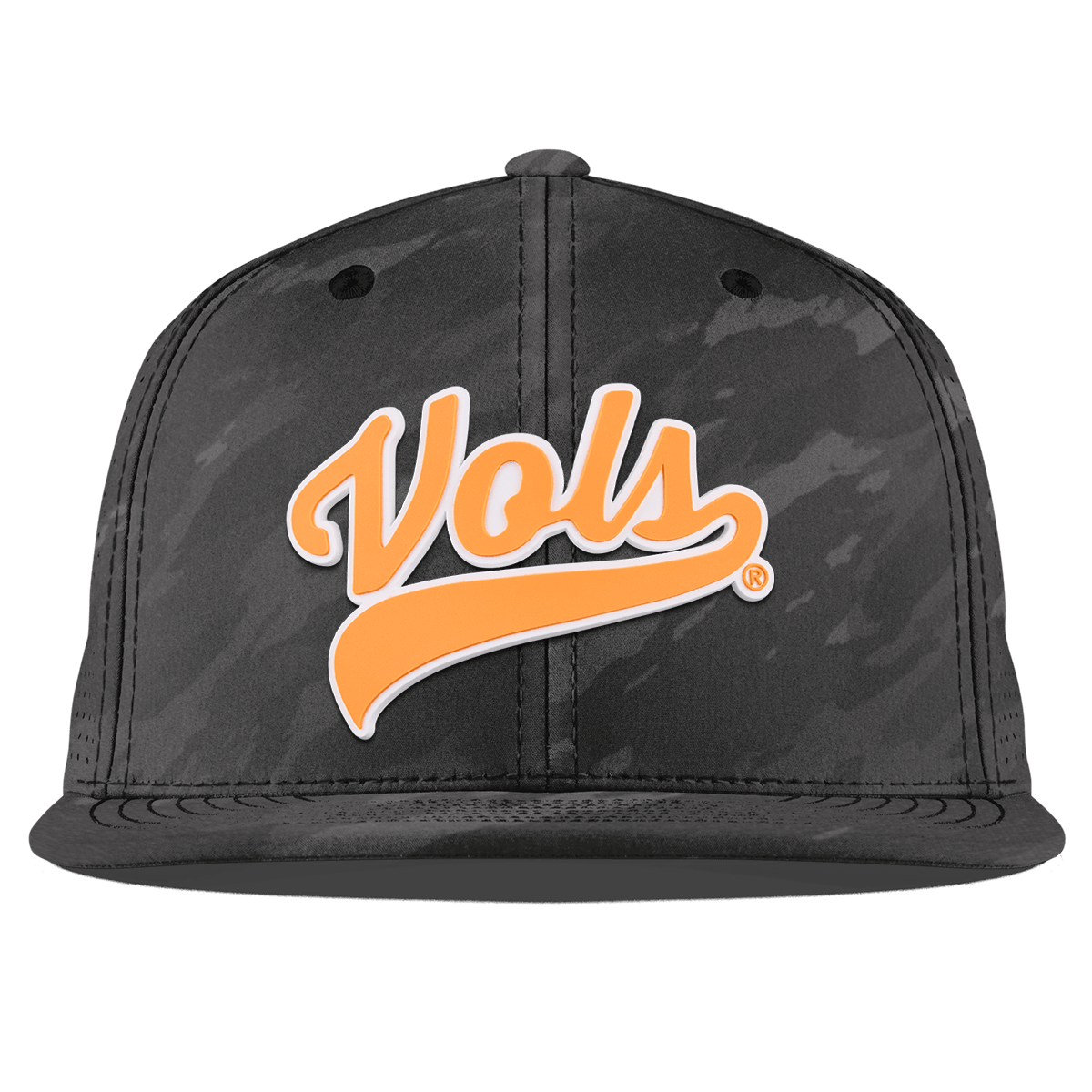 University of Tennessee "Tennessee Vols Script" Flat Elite Charcoal Camo