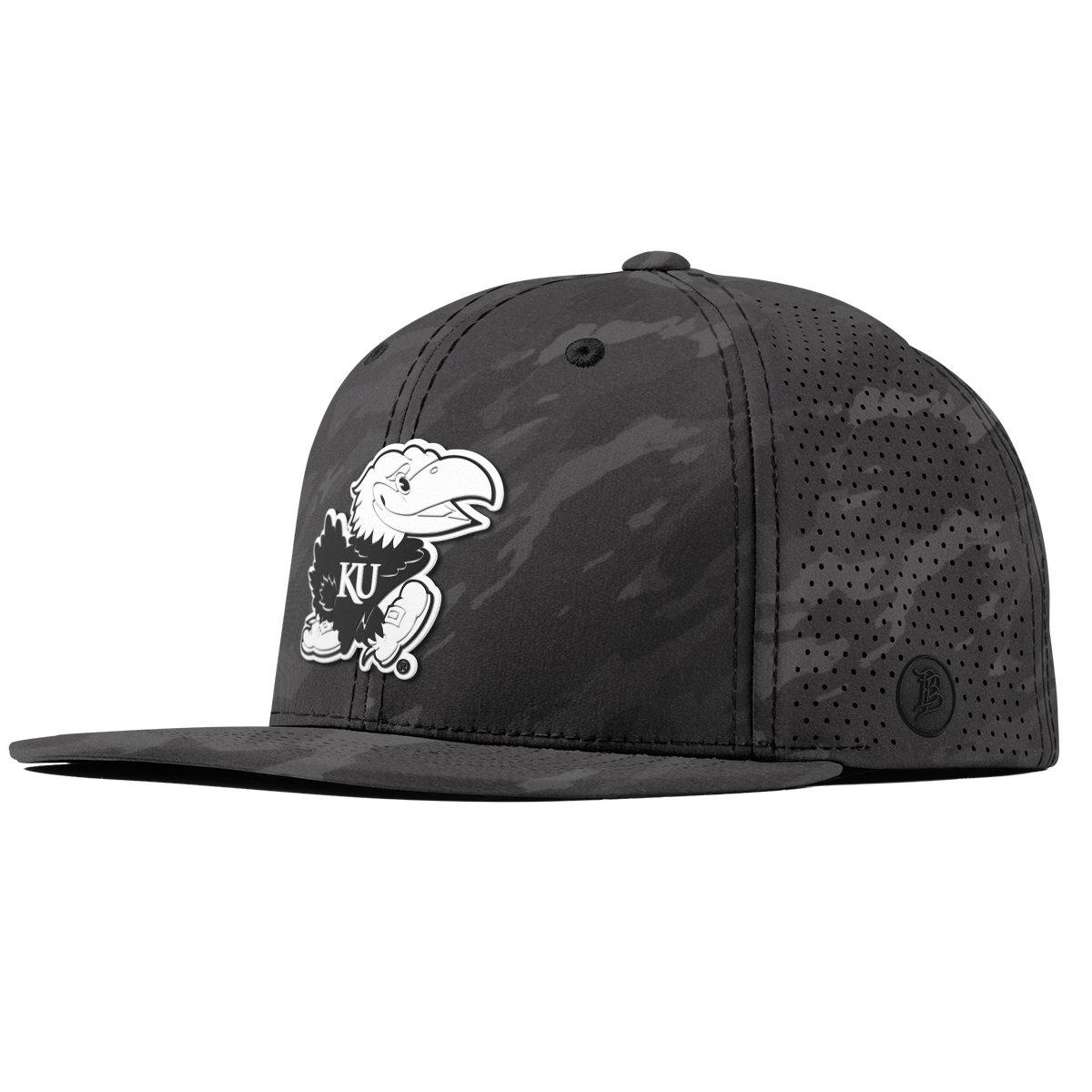 University of Kansas "Vintage Jayhawk" Flat Elite Charcoal Camo