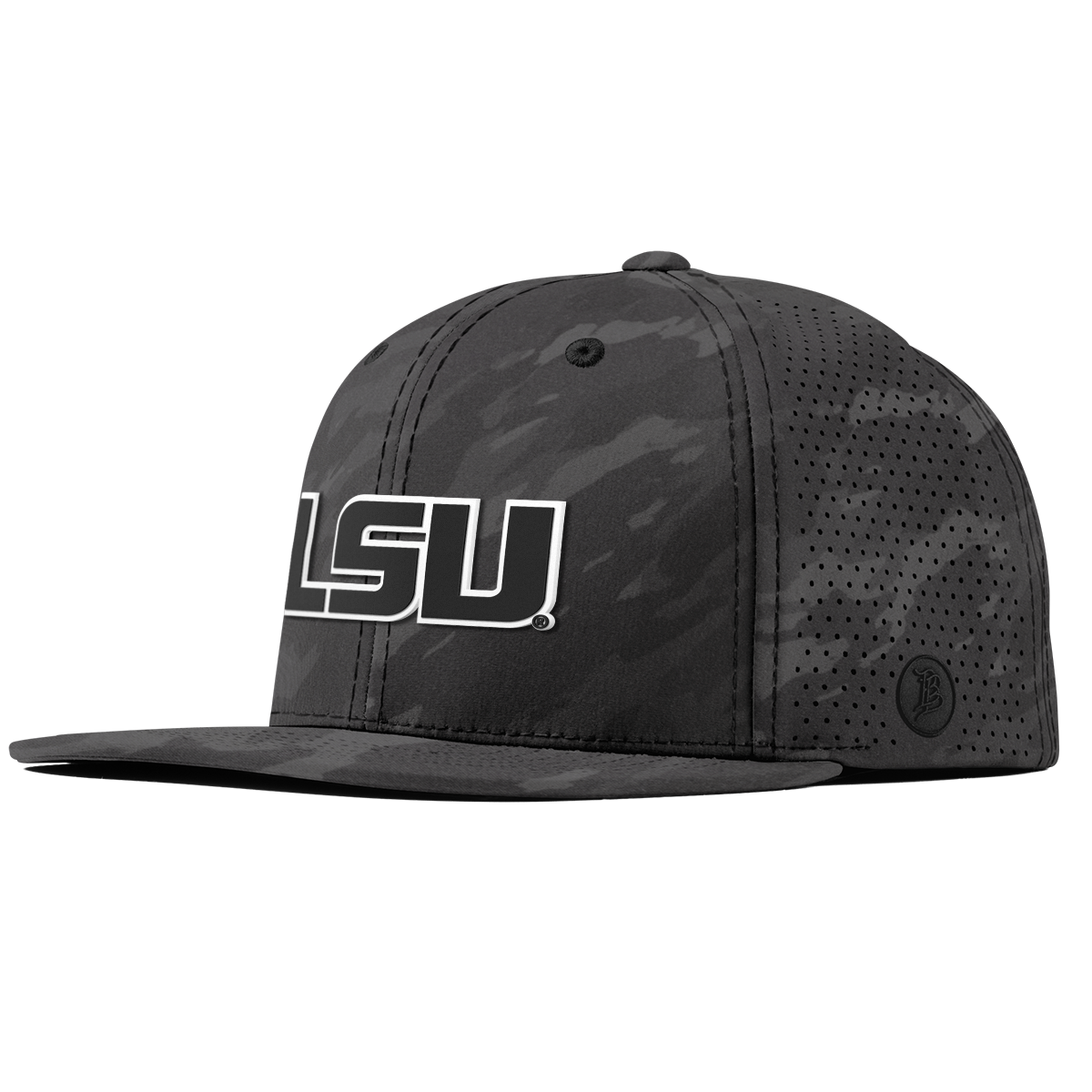 Louisiana State University "Vintage LSU Block" Flat Elite Charcoal Camo