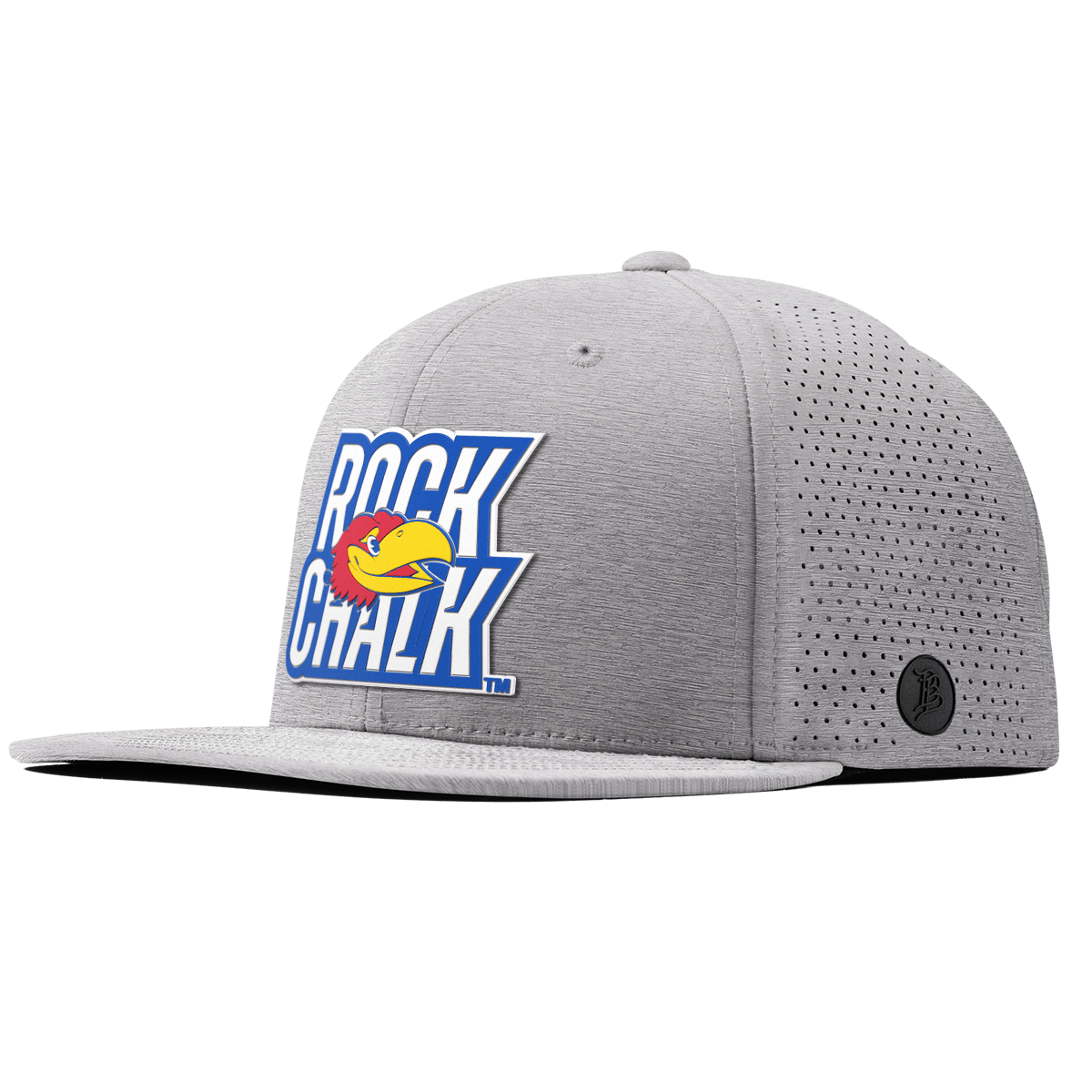 University of Kansas "Kansas Rock Chalk Block" Flat Elite Heather Gray
