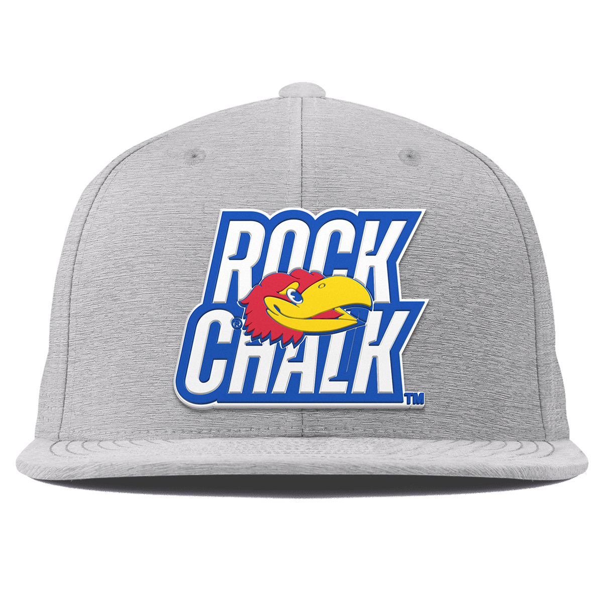 University of Kansas "Kansas Rock Chalk Block" Flat Elite Heather Gray