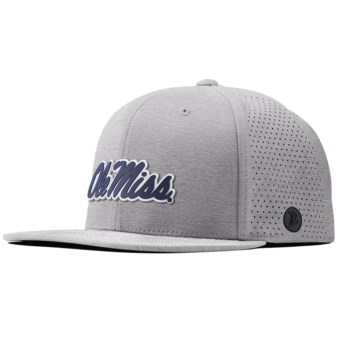 University of Mississippi "Ole Miss Navy Script" Flat Elite Heather Gray