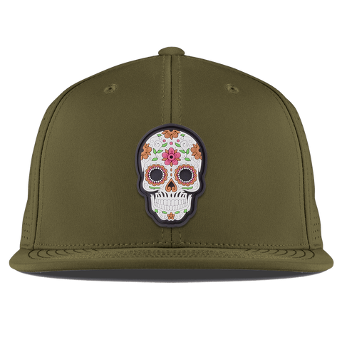 Flower Skull PVC Flat Elite Loden