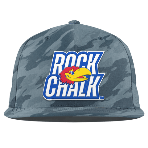 University of Kansas "Kansas Rock Chalk Block" Flat Elite Marine Camo