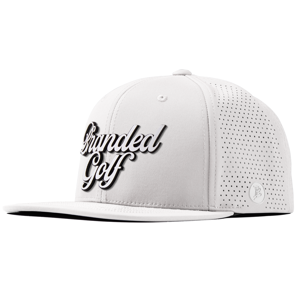 Branded Golf Script Flat Elite White